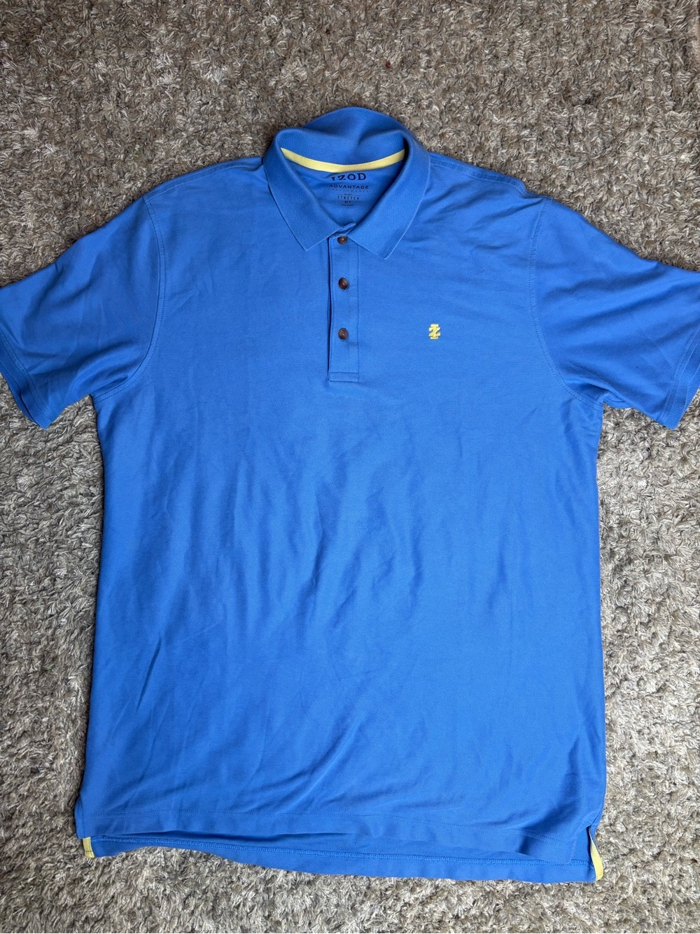 Izod Bright Blue Polo with Yellow Trim